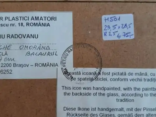 H501-Glasmalerei-Ikone-Bild-Gemälde-Drachentöter Heiliger Georg