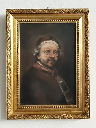 H179-Portrait-Öl auf Holz-Gemälde-Ölbild-Ölgemälde-Bild-Prunkrahmen-gerahmt-