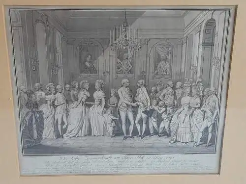 H406-Gemälde-Bild-Kaiserhof Wien-Kupferstich-Passepartout-signiert-gerahmt-