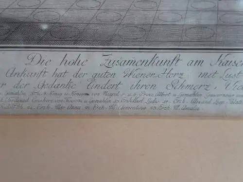 H406-Gemälde-Bild-Kaiserhof Wien-Kupferstich-Passepartout-signiert-gerahmt-