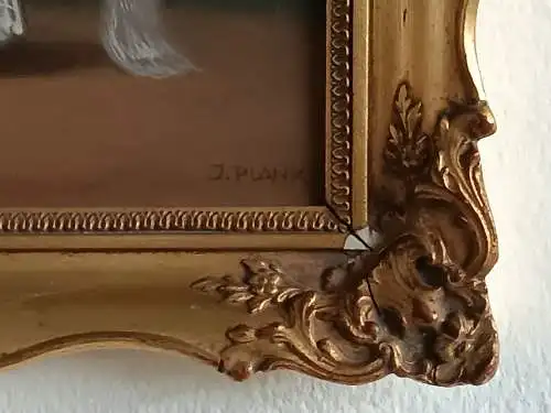 H198-Gemälde-Bild-Reitschule-signiert-gerahmt-Prunkrahmen-