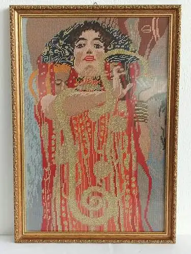 H218-Gobelin-Bild-Gemälde-Klimt Motiv-Gobelinbild-Stickerei-gesticktes Bild-