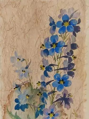 H220-Blumenbild-Gemälde-Aquarell auf handgeschöpften Papier-Bild-gerahmt-