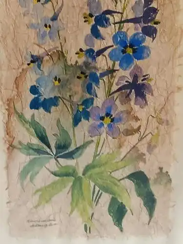 H220-Blumenbild-Gemälde-Aquarell auf handgeschöpften Papier-Bild-gerahmt-