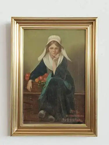 H152-Portrait-Gemälde-Öl auf Leinen-Ölbild-gerahmt-Bild-Ölgemälde-signiert-