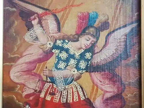 H142-Ölbild-gerahmt-Gemälde-Bild-Erzengel Gabriel-Ölgemälde-