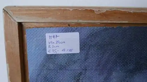 H97-Gemälde-Bild-Ölgemälde-Öl auf Holz-"der Vogel"-Ölbild-signiert-