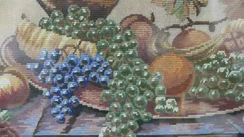 H98-Gemälde-Bild-Gobelin-gerahmt-Stillleben-