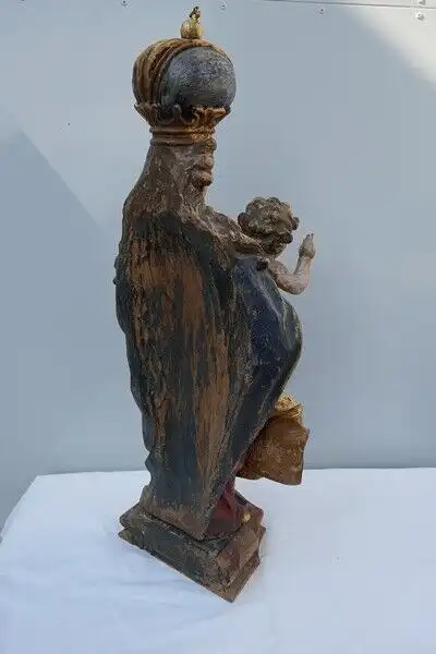 2401D-Madonna-Heiligenfigur-Muttergottes-Figur-Madonna mit Jesukind-geschnitzte 10