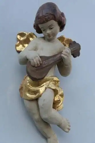 Putte-Engel-musizierende Putte-Heiligenfigur-Schnitzerei-Holzarbeit-Engel-H60996