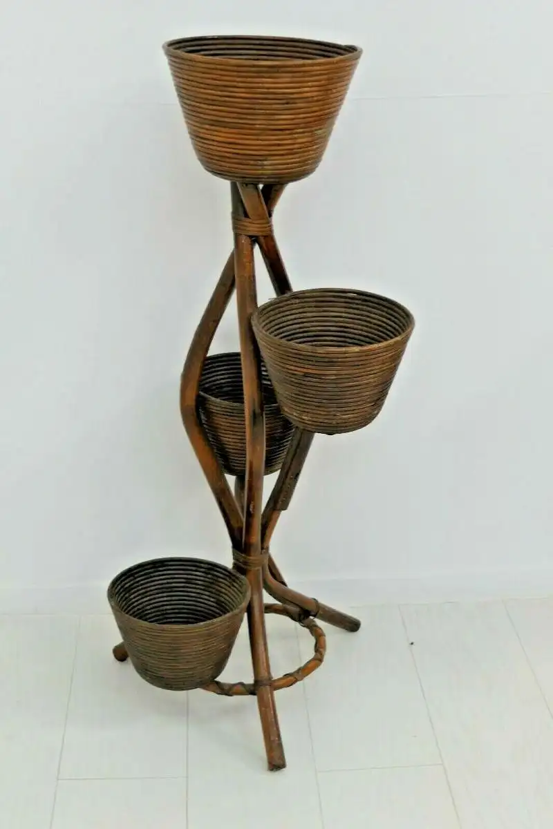 6034-Bambusblumenständer-Rattanblumenständer-Pflanzständer-Thonet-Blumenständer 2