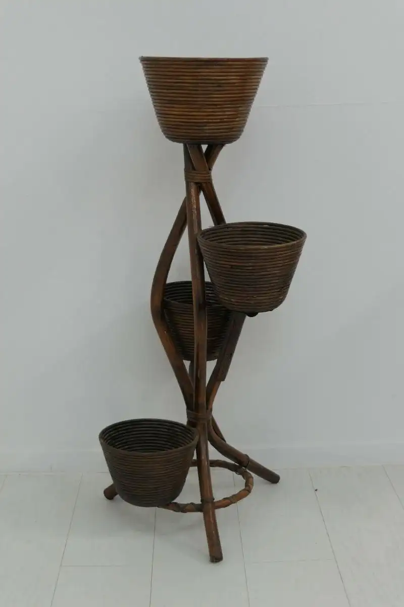 6034-Bambusblumenständer-Rattanblumenständer-Pflanzständer-Thonet-Blumenständer 4