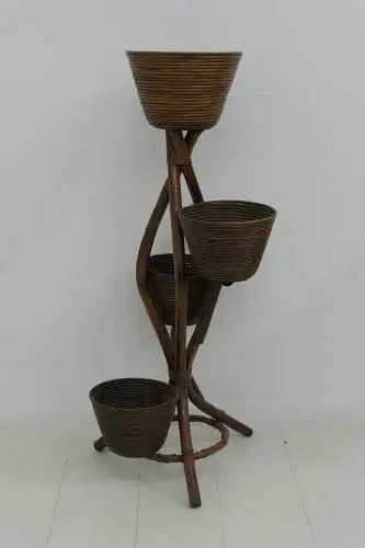 6034-Bambusblumenständer-Rattanblumenständer-Pflanzständer-Thonet-Blumenständer