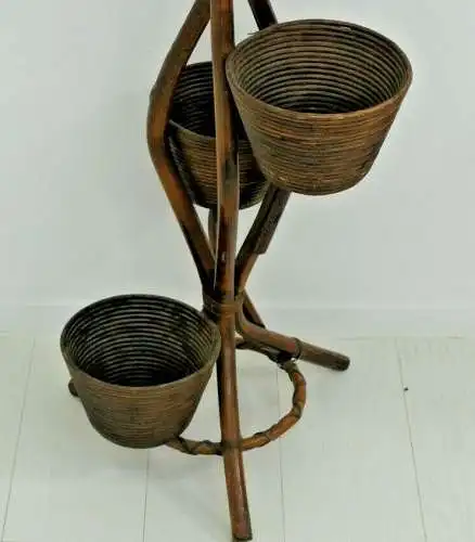 6034-Bambusblumenständer-Rattanblumenständer-Pflanzständer-Thonet-Blumenständer