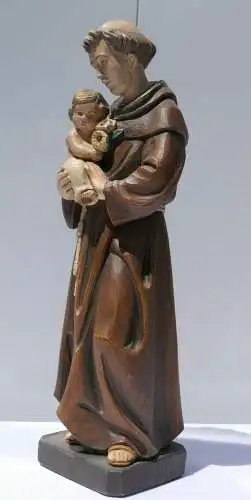 3674D-Heiligenfigur-Sankt Antonio-Figur-Skultpur-Mönch mit Knaben-Heiliger-Mönch