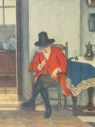 5733D-Bild-Farbdruck-Adeliger mit schwarzem Hut-schöner Rahmen-Gemälde-gerahmt-