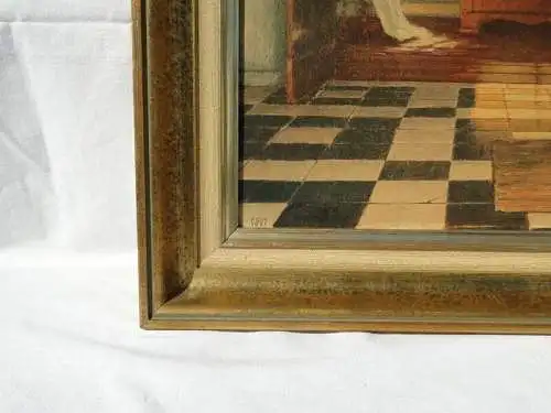 5733D-Bild-Farbdruck-Adeliger mit schwarzem Hut-schöner Rahmen-Gemälde-gerahmt-