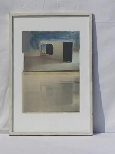 5774D-Bild -" Collage"- signiert 1989-hinter Glas-gerahmt-Bild-Collage