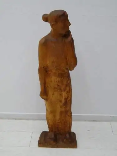 2419D-Holzfigur-Torwächter-Statue-Skulptur-geschnitzte Figur 96 cm hoch-Päarchen