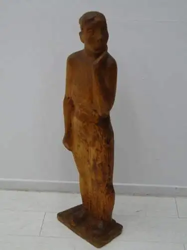 2419D-Holzfigur-Torwächter-Statue-Skulptur-geschnitzte Figur 96 cm hoch-Päarchen