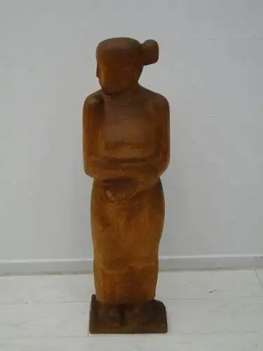 2435D-Holzfigur-Torwächter-Statue-Skulptur-geschnitzte Figur 96 cm hoch-Päarchen