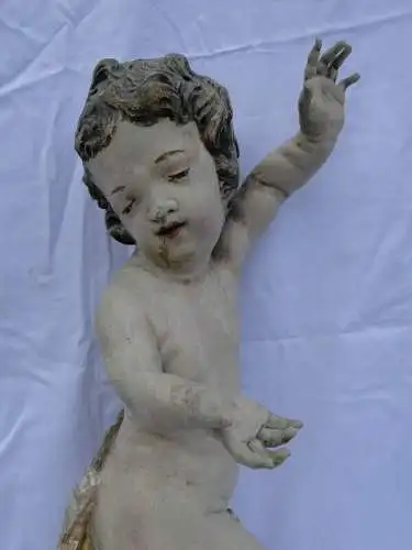 5751D-Putte-Engel-Putto-geschnitzte Putte-geschnitzter Engel-Holzengel-Holzputte