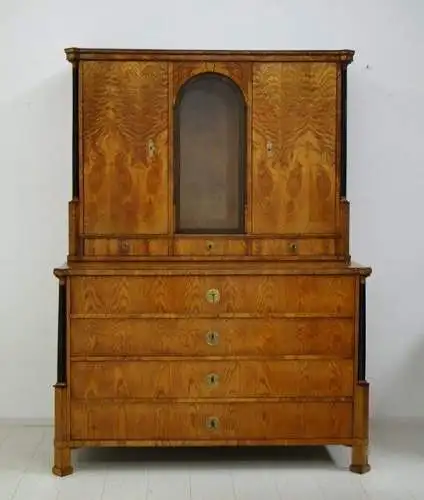 5575-Aufsatzkommode-Biedermeier-Ladenkommode mit Aufsatz-Schreibkommode-Esche-Se