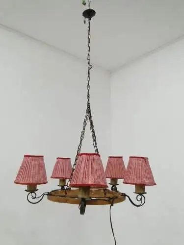 4957D-Bauernluster-Deckenlampe-Lampe-Deckenlüster-Holzlampe-Luster-rustikal