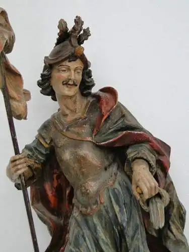 5255D-Holzfigur-Heiliger Florian-Figur-handgeschnitzte Figur-Heiligenfigur-gesch