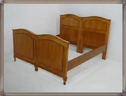 2661-Doppelbett-Art Deco-Jugendstil-Ehebett-Bett-Art Deco Bett-Jugendstil Doppel