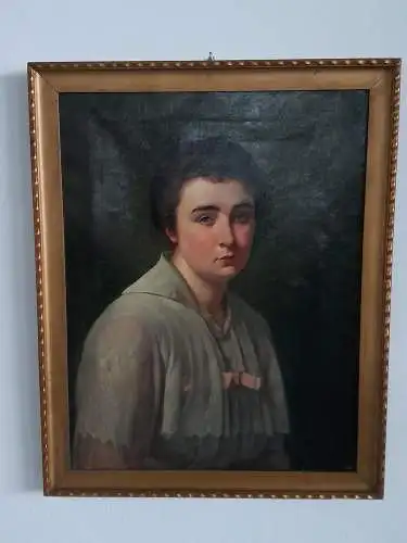 H823-Portrait-Gemälde-Bild-Öl auf Leinen-Ölbild-Malerei-gerahmt-Frauenbild-