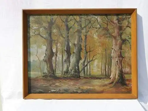 5778D-Bild-Ölgemälde-"herbstliche Waldlandschaft"-gerahmt-Gemälde-Bild