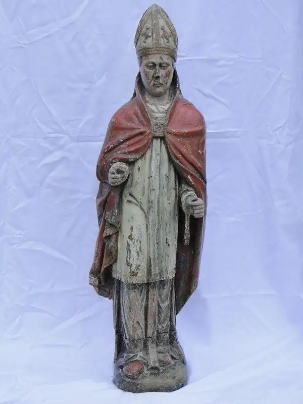 5743D-Heiligenfigur-Barock-handgeschnitzte Barock Heiligenfigur- ca. 100cm hoch- 0