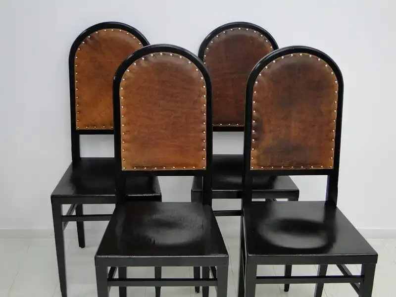 3920D-Jugendstilsessel-Stuhl-Jugendstil-Sessel-4er Satz-Set Jugendstilstühle-4St 2