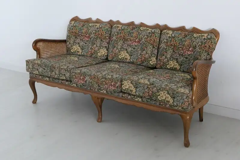 H60682-Chippendalebank-Sofa-Wiener Geflecht-Bank-Chippendale-Sitzbank-Couch-Pols 1