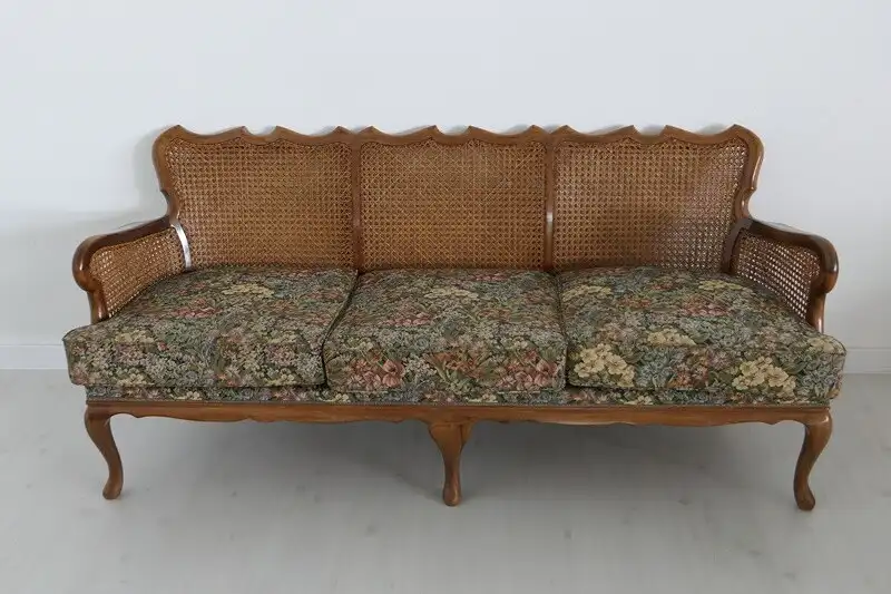 H60682-Chippendalebank-Sofa-Wiener Geflecht-Bank-Chippendale-Sitzbank-Couch-Pols 4