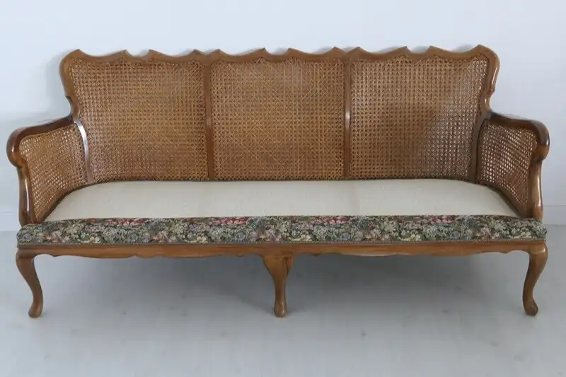 H60682-Chippendalebank-Sofa-Wiener Geflecht-Bank-Chippendale-Sitzbank-Couch-Pols 5