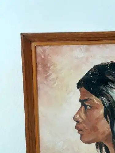 H1305-Ölbild-Portrait-Öl auf Leinen-Ölgemälde-signiert-gerahmt-