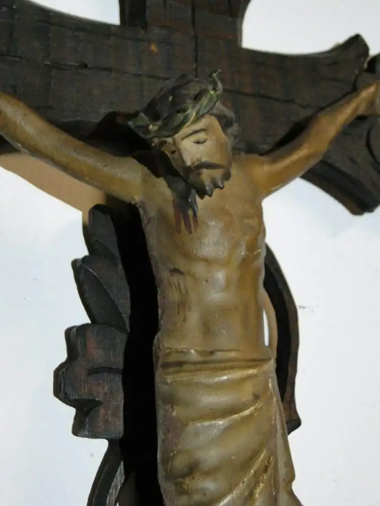 2762D-Jesus-Christus-Kruzifix-Jesus am Kreuz-INRI-Kreuz-altes Kreuz-Jesuskreuz- 2