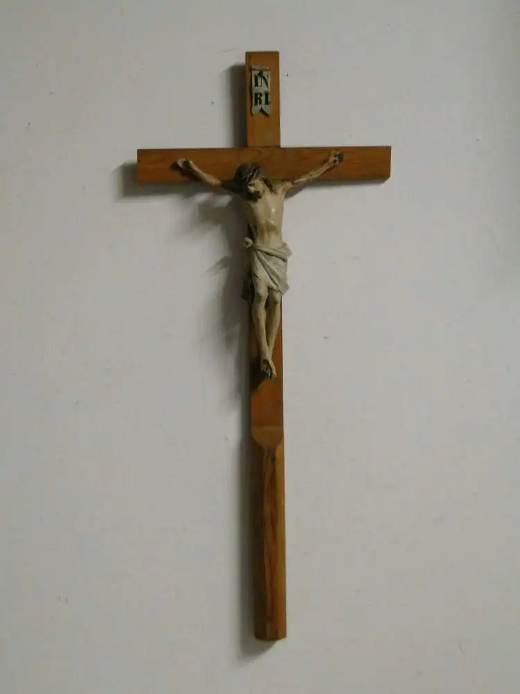 2752D-Jesus-Christus-Kruzifix-Jesus am Kreuz-INRI-Kreuz-altes Kreuz-Jesuskreuz- 0