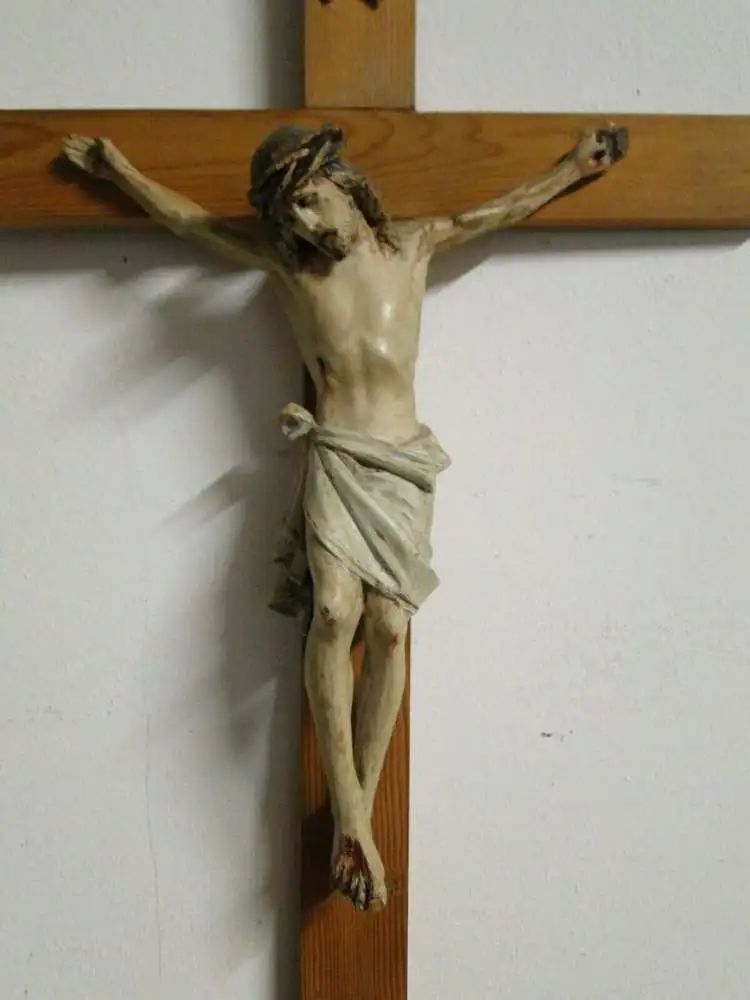 2752D-Jesus-Christus-Kruzifix-Jesus am Kreuz-INRI-Kreuz-altes Kreuz-Jesuskreuz- 1