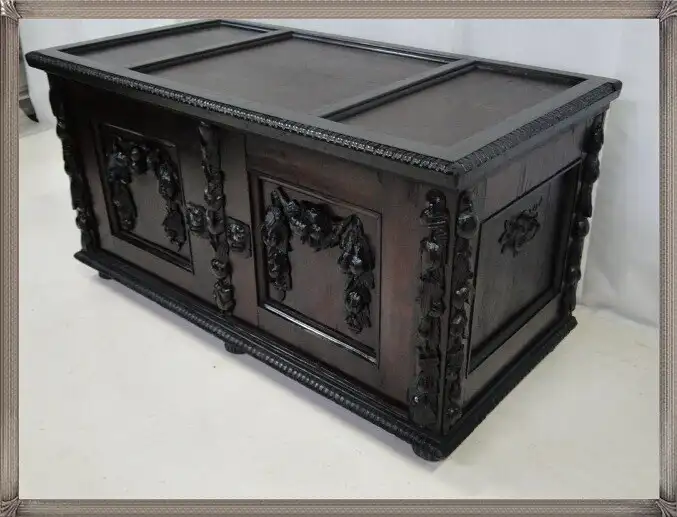 2618-Riesige Schatztruhe-Burgtruhe-Truhe-Kiste-Schatzkiste-Schatztruhe 1800 10