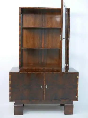 3304-Art Deco Vitrine-Vitrine-Büchervitrine-Art Deco-Art Deco Büchervitrine-Kast