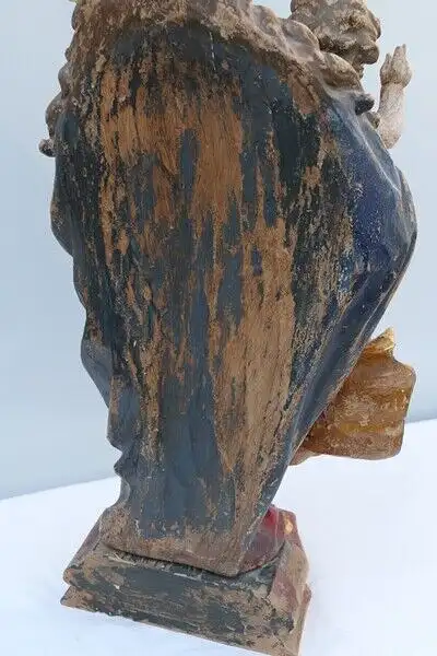 2401D-Madonna-Heiligenfigur-Muttergottes-Figur-Madonna mit Jesukind-geschnitzte  11