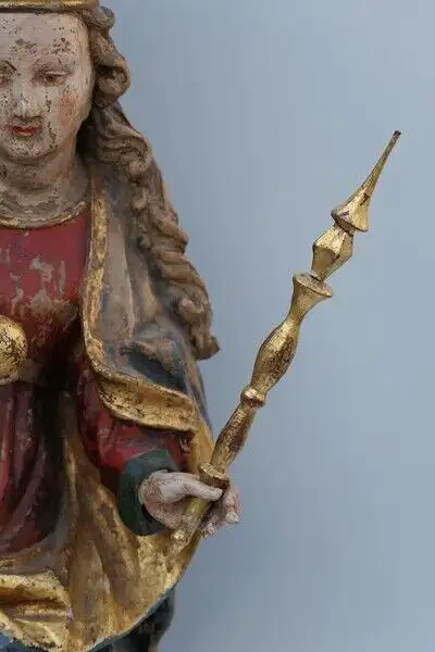 2401D-Madonna-Heiligenfigur-Muttergottes-Figur-Madonna mit Jesukind-geschnitzte  4