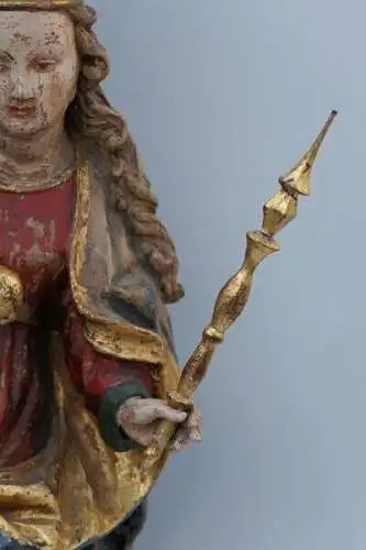 2401D-Madonna-Heiligenfigur-Muttergottes-Figur-Madonna mit Jesukind-geschnitzte 