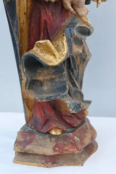 2401D-Madonna-Heiligenfigur-Muttergottes-Figur-Madonna mit Jesukind-geschnitzte  7