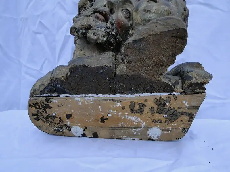 5697D-Büste-Heiligenfigur-geschnitzte Holzbüste um 1700-Holzbüste-Heiligen Figur 2