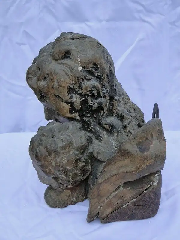 5697D-Büste-Heiligenfigur-geschnitzte Holzbüste um 1700-Holzbüste-Heiligen Figur 5