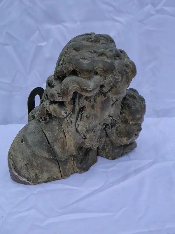 5697D-Büste-Heiligenfigur-geschnitzte Holzbüste um 1700-Holzbüste-Heiligen Figur 7